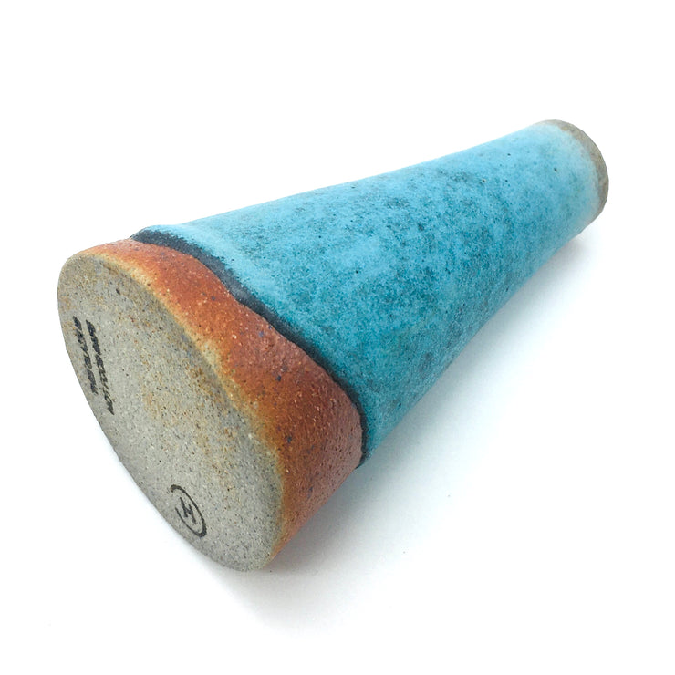 Mudra Vase | 2.5" x 4" | Greystone/Navajo Blue (NOT FOOD SAFE)