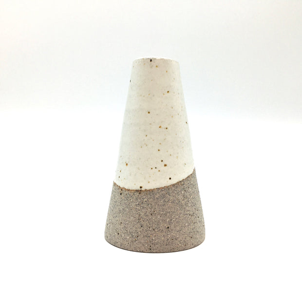 Mudra Vase | 2.5" x 4" | Greystone/Snow White
