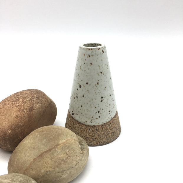 Mudra Vase | 2.5" x 4" | Sandstone/Snow White
