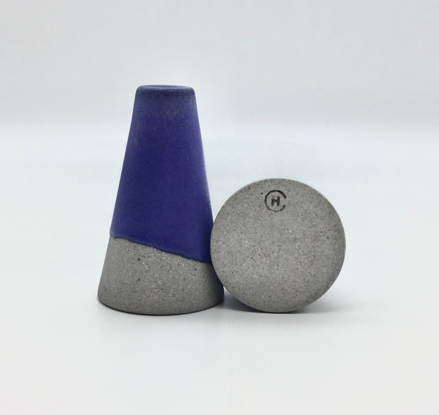 Mudra Vase | 2.5" x 4" | Greystone/Indigo