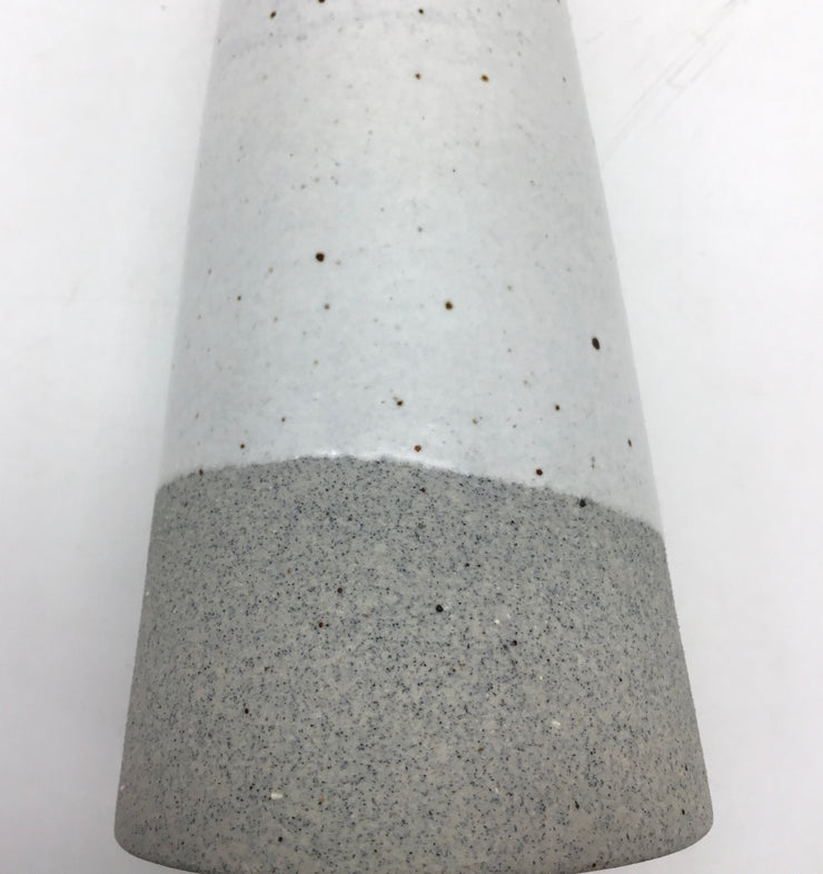 Mudra Vase | 2.5" x 7" | Greystone/Snow White