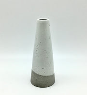 Mudra Vase | 2.5" x 7" | Greystone/Snow White