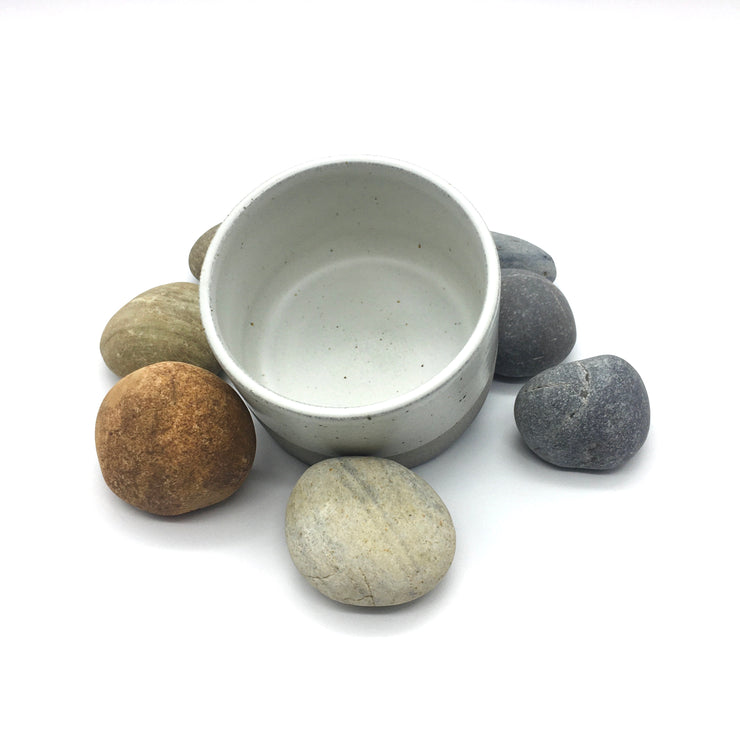Sugar Cube Vase | 4.5" x 3" | Greystone/Snow White