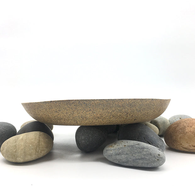 Stillness Collection | Stillness Shallow Bowl | 10.5" x 1.5" | Sandstone/Snow White | Humble Ceramics |