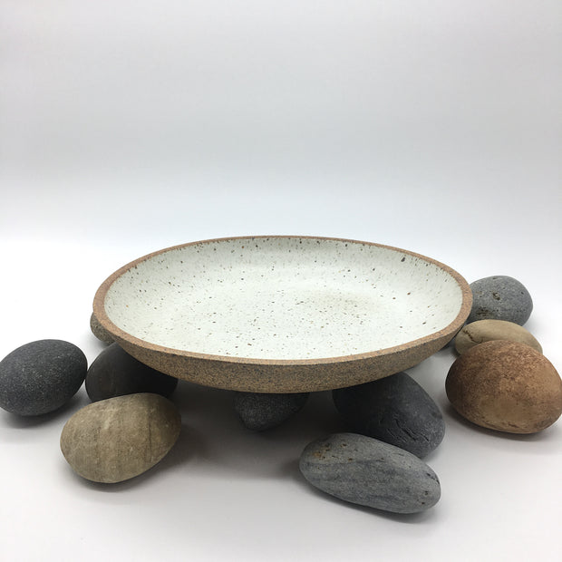 Stillness Collection | Stillness Shallow Bowl | 10.5" x 1.5" | Sandstone/Snow White | Humble Ceramics |