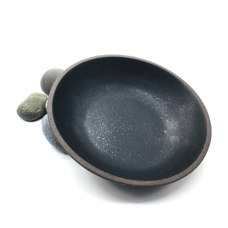 STB85-B-MB | Stillness Bowl | 8.5" x 2" | Stillness Collection | Brownstone/Matte Black | Humble Ceramics |