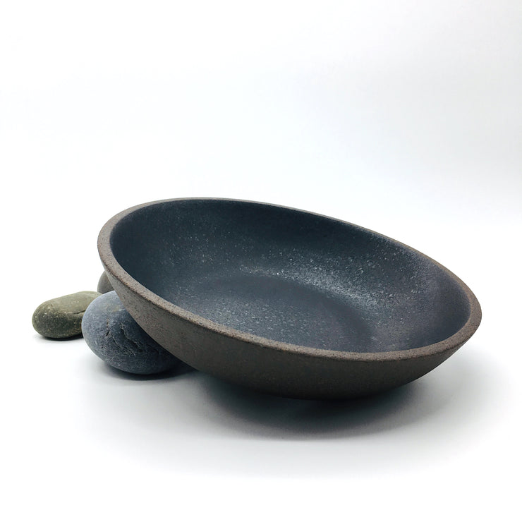 STB85-B-MB | Stillness Bowl | 8.5" x 2" | Stillness Collection | Brownstone/Matte Black | Humble Ceramics |