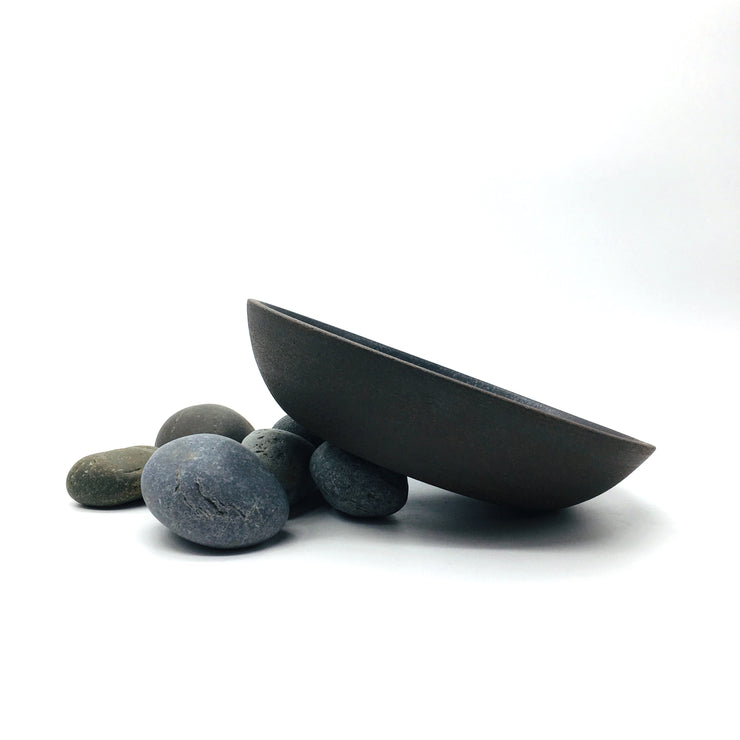 STB85-B-MB | Stillness Bowl | 8.5" x 2" | Stillness Collection | Brownstone/Matte Black | Humble Ceramics |