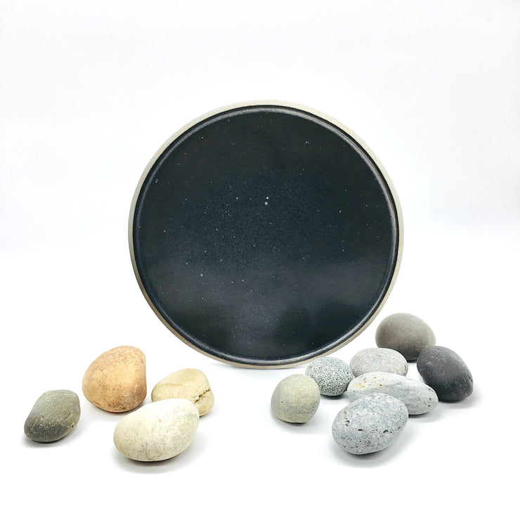 Stillness Plate 11" | Stillness Collection | Greystone/Matte Black | Humble Ceramics |