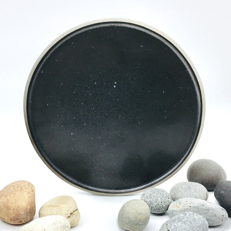 Stillness Plate 11" | Stillness Collection | Greystone/Matte Black | Humble Ceramics |