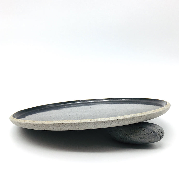Stillness Plate 11" | Stillness Collection | Greystone/Matte Black | Humble Ceramics |