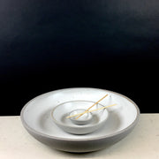 Stillness Platter | 15-17" ish Diameter | Greystone/Snow White