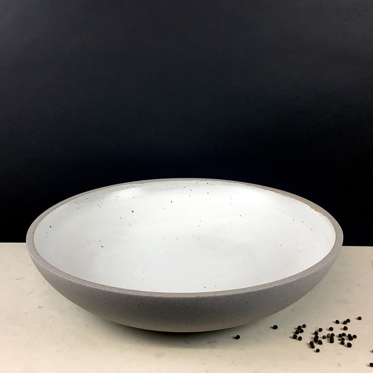 Stillness Platter | 15-17" ish Diameter | Greystone/Snow White
