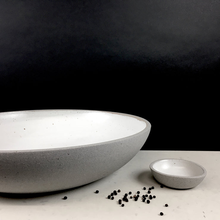 Stillness Platter | 15-17" ish Diameter | Greystone/Snow White