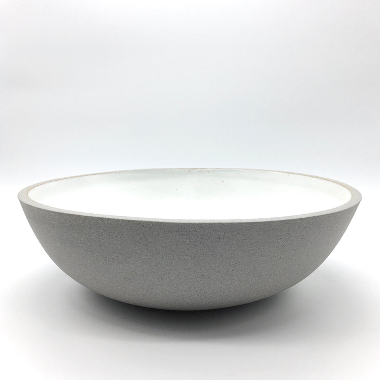 Stillness Serving Bowl | 15" x 4.5" | Greystone/Snow White
