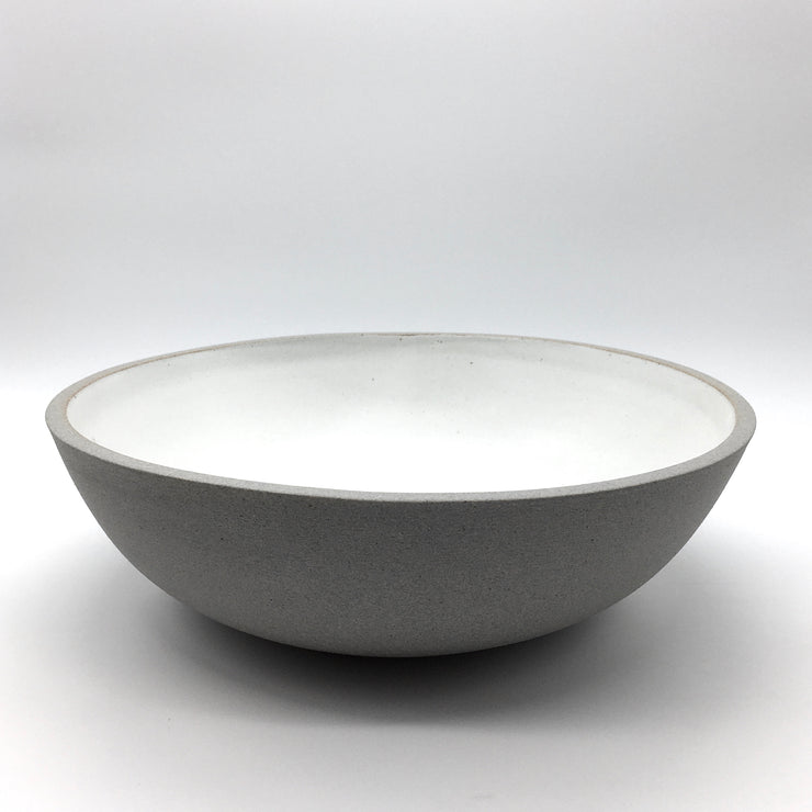 Stillness Serving Bowl | 15" x 4.5" | Greystone/Snow White