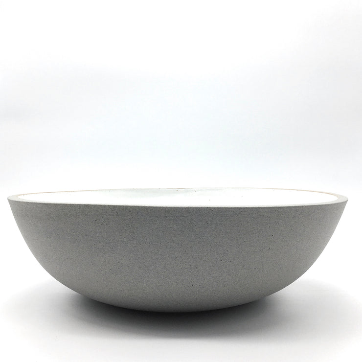 Stillness Serving Bowl | 15" x 4.5" | Greystone/Snow White