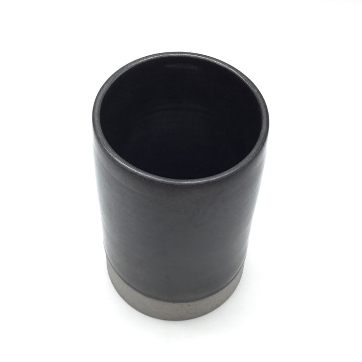 Tawa Vase | 4" x 8" | Greystone/Matte Black