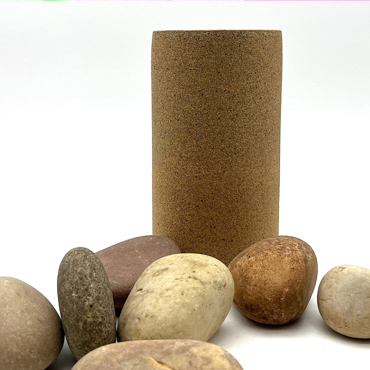 Tawa Vase | 4" x 8" | Sandstone/Raw Exterior
