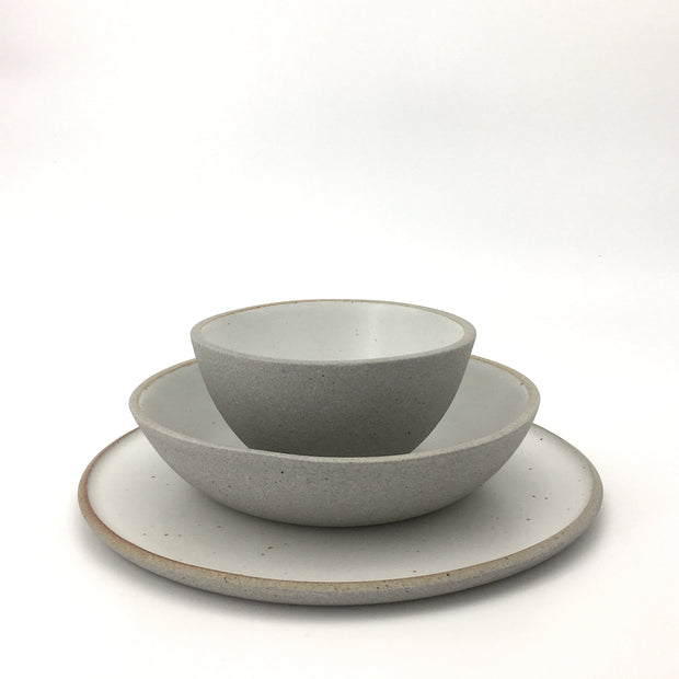 STP11-G-S + STB85-G-S + EB1-G-S | THE LOTUS Set | Stillness Collection | Greystone/Snow White | Humble Ceramics | 