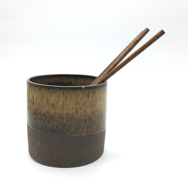Utensil Holder | 4.5" x 4.5" | Brownstone/Tortoise Shell