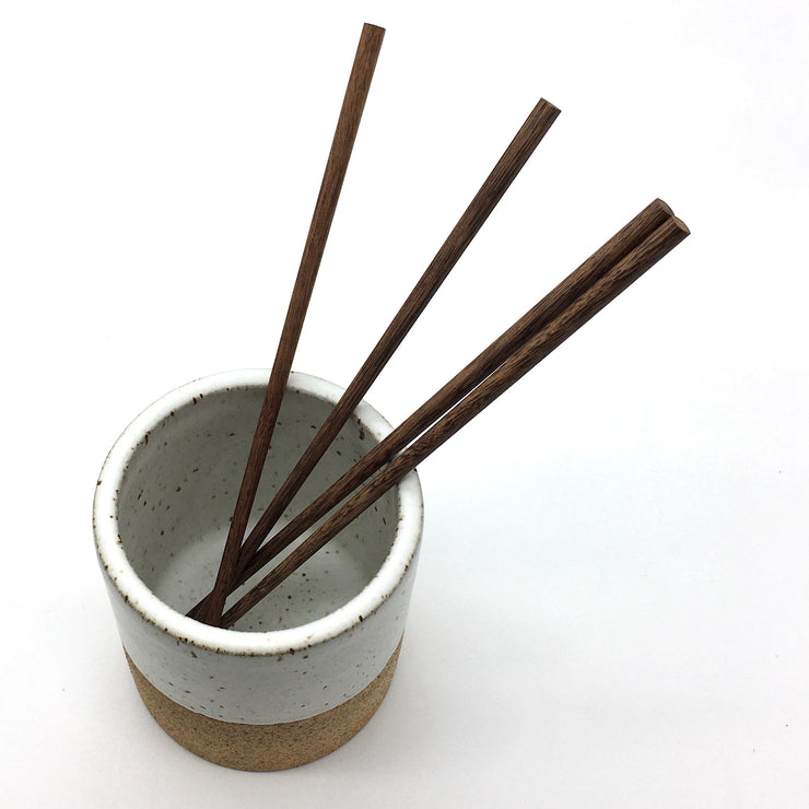 Utensil Holder | 4" x 4" | Sandstone/Snow White