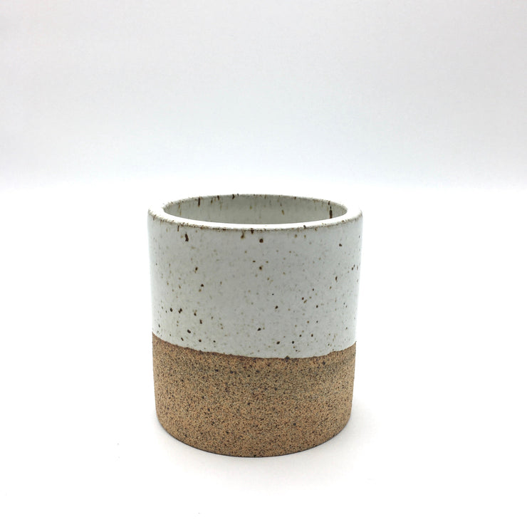Utensil Holder | 4" x 4" | Sandstone/Snow White